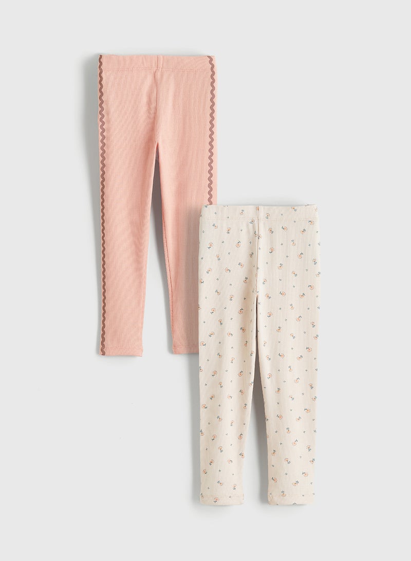 ال سي وايكيكي ليجنز بناتي بنقشة ورد بوسط مطاطي (2 قطعة) - Image 1